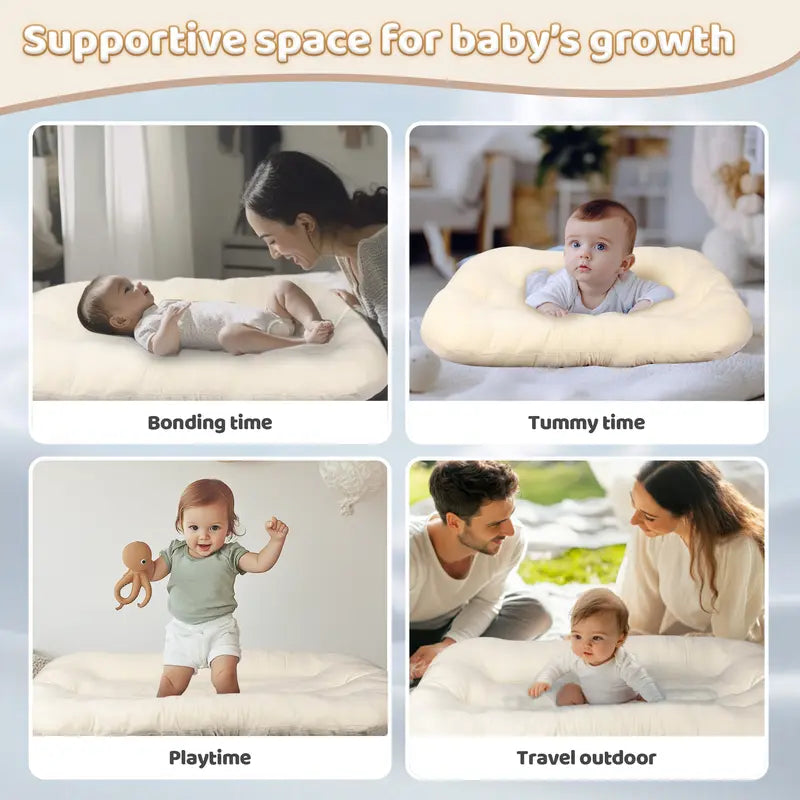 Baby Playing Mat,for Newborns,with Pure Cotton Cover, Soft Portable Mat for Home Travel, Newborn Babies Essentials Gifts, Gift for Expecting Parents,0-24Months,