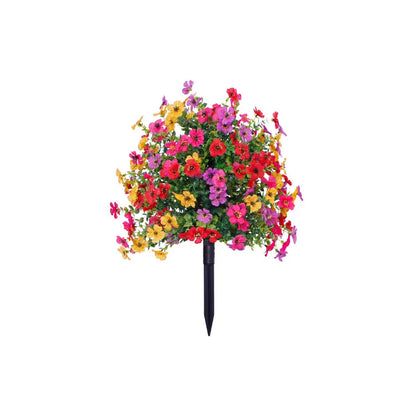 Artificial Flowers for Outdoor Indoor Garden Home Decoration, Plastic Faux Flowers, Faux Flower Daisy with Eucalyptus Leaves Fake Plants Greenery Boxwood Porch Patio