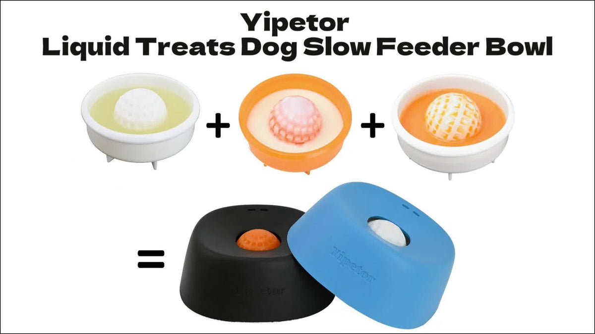 Slow Feeder Dog Bowls for Liquid Treat, [Built-in Rolling Ball] No Spill Bone Broth Dog Licking Bowl, Multi-Purpose Puppy Yogurt Feeder Bowl for All Breeds Dietary Supplement/Post-op Nutrition Feeding.valentines gift for pets