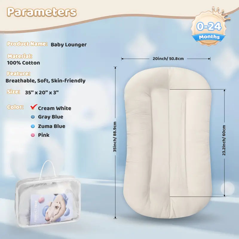 Baby Playing Mat,for Newborns,with Pure Cotton Cover, Soft Portable Mat for Home Travel, Newborn Babies Essentials Gifts, Gift for Expecting Parents,0-24Months,