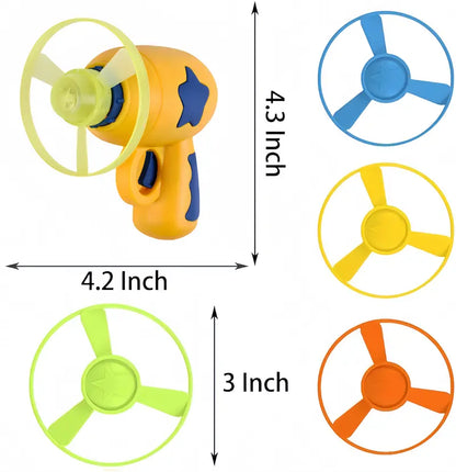 6 Pcs Cat Fetch Toy Set, Interactive Flying Disc Launcher, Track & Propeller Toys for Indoor Cats & Dogs, Pet Training & Chasing Fun