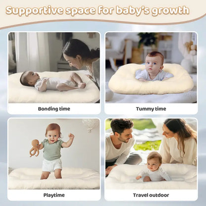 Baby Playing Mat,for Newborns,with Pure Cotton Cover, Soft Portable Mat for Home Travel, Newborn Babies Essentials Gifts, Gift for Expecting Parents,0-24Months,